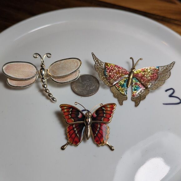 Butterflys Brooch Bundle 3 brooches. Jewelry Set‎ - Picture 2 of 4
